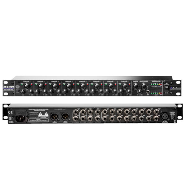 ART MX822 8-Channel Stereo Rack Mixer w/ FX Loop