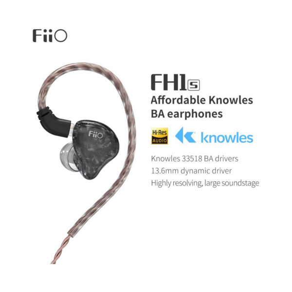 FiiO FH1s In-Ear Monitors — Balanced Armature IEM, Black