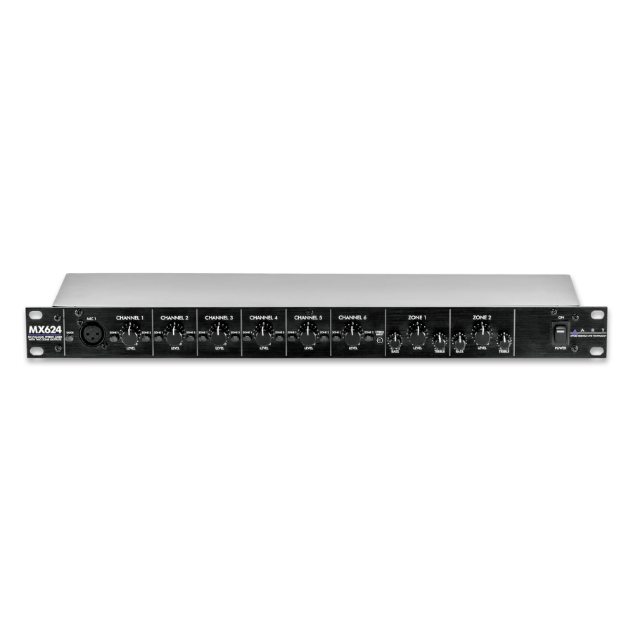 ART MX624 6-Ch Stereo Mixer w/ Dual Zone Outputs - Image 3