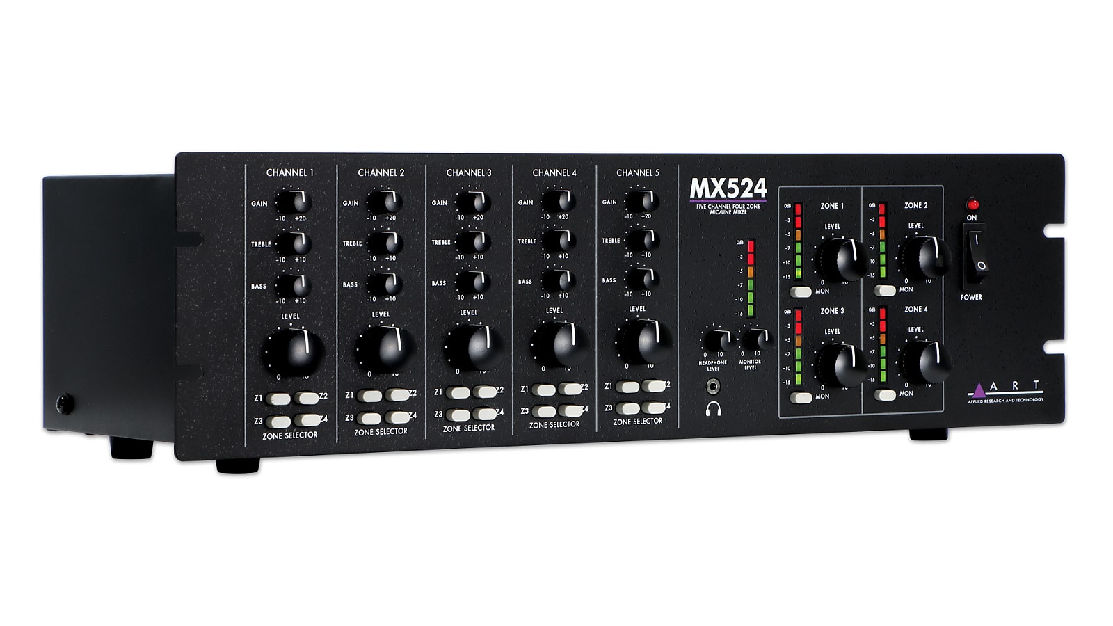 ART MX524 5-Channel 4-Zone Mic/Line Rack Mixer