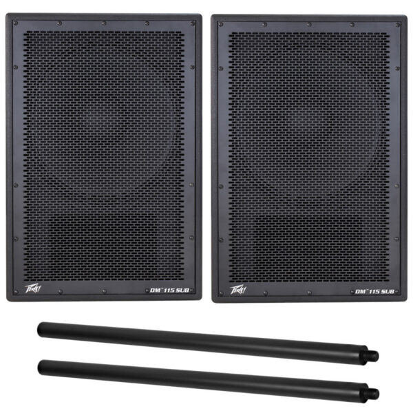 Peavey Dark Matter DM 115 Powered Subwoofer - Pair w/Poles