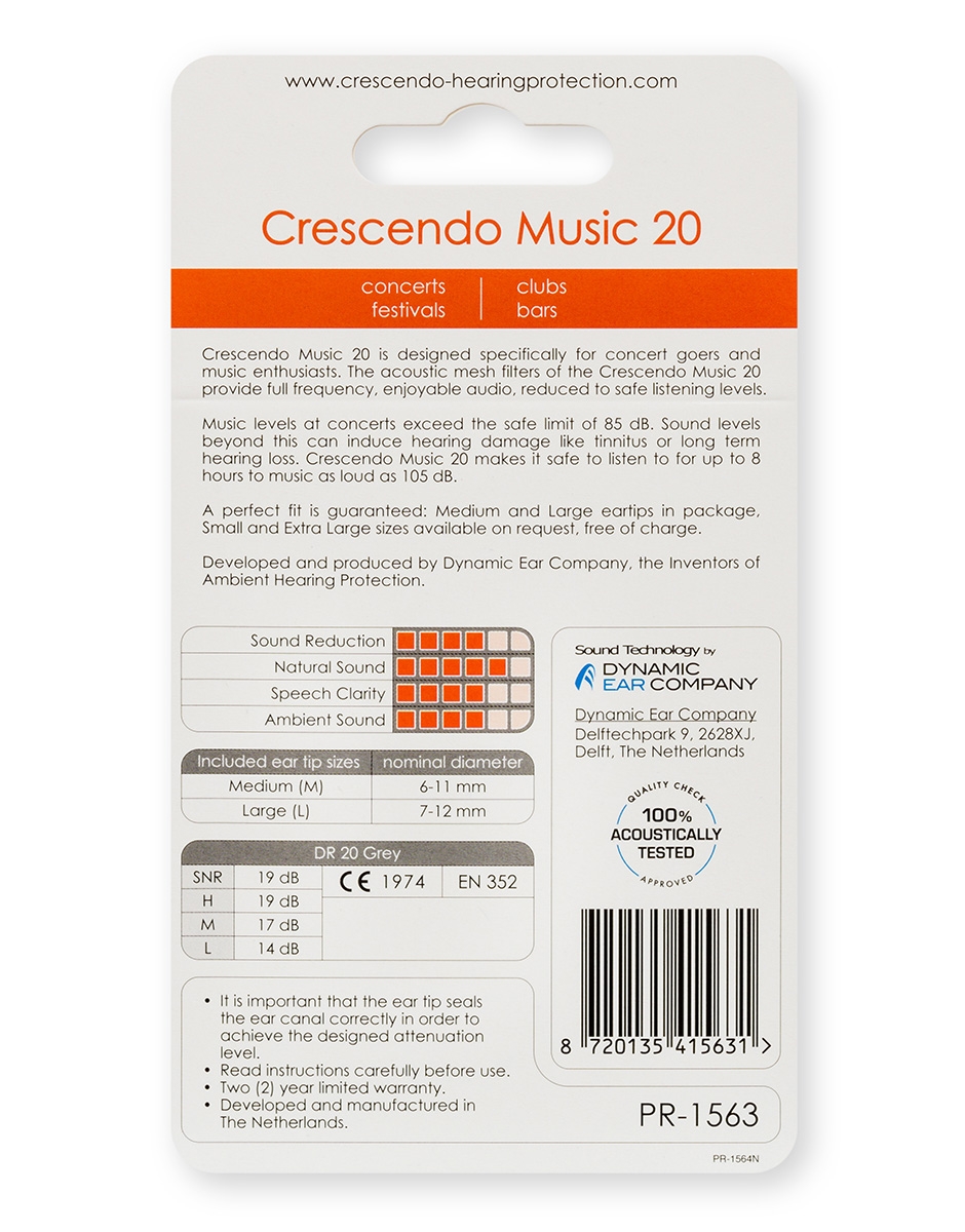 Dynamic Ear Crescendo Music 20 Hearing Protection - Image 2