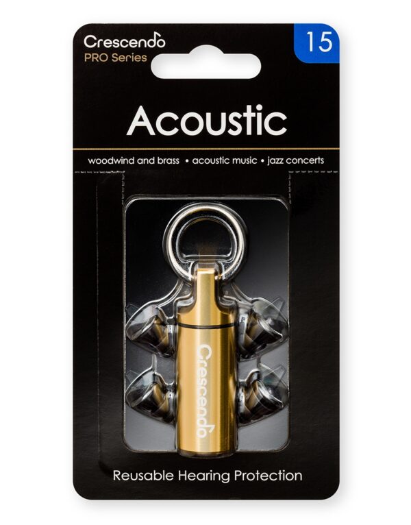 Crescendo PRO Acoustic 15 Musician's Earplugs by Dynamic Ear