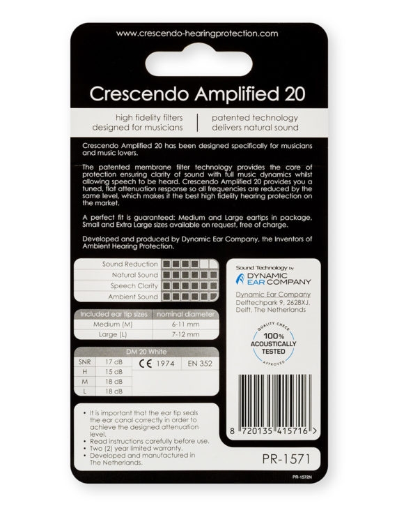 Crescendo PRO Amplified 20 Musician's Ear Plugs - Image 3