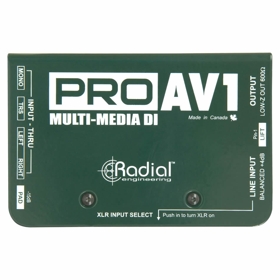 Radial ProAV1 Passive Multimedia DI - Mono XLR/RCA/1/4"