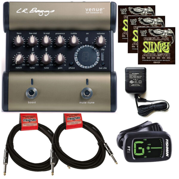 LR Baggs Venue DI Bundle w/ Tuner, Cables & Strings