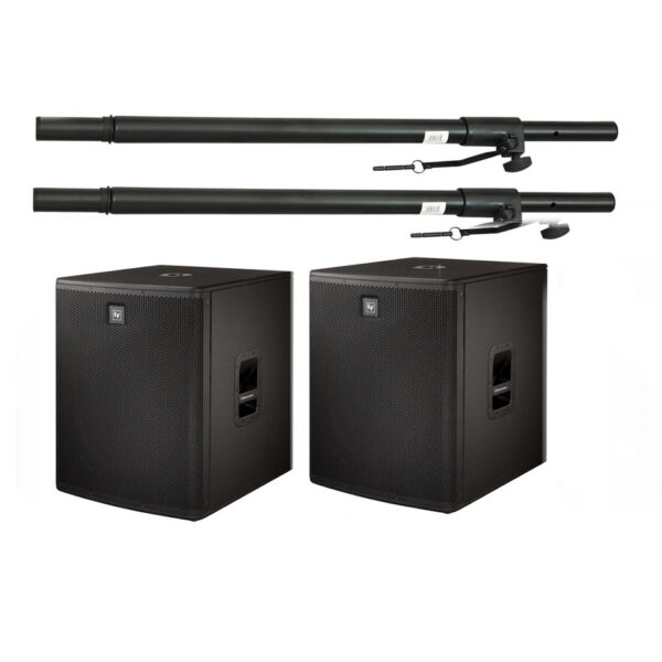 EV ELX118P Powered Subwoofer Pair w/ ASP-1 Poles